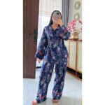 GENTLESLEEP One Set PP Kimono Navy